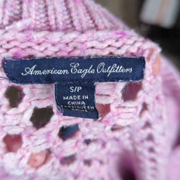 American Eagle Outfitters Pink Cable‎ Knit Sweater Woman's Small Pastel - Picture 10 of 15